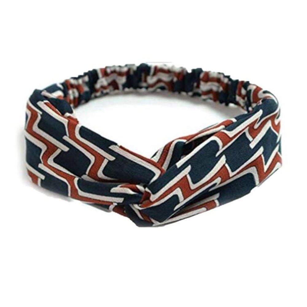 Blue & Red Retro-inspired Twist Headband